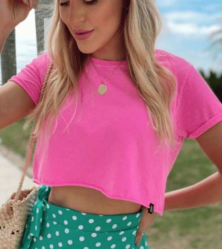Cropped Liso Rosa