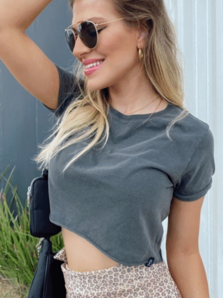 Cropped Liso Preto