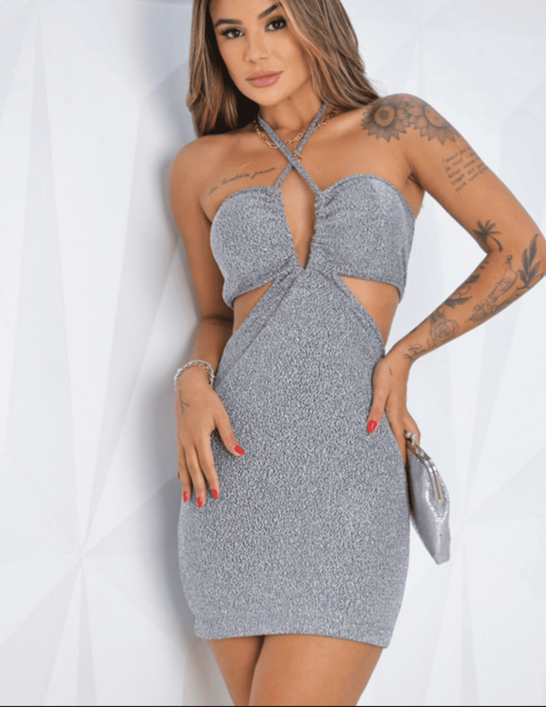 Vestido Brilho Lurex Dourado - Imagem 3