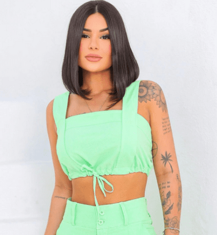 Cropped Com Amarração Laranja