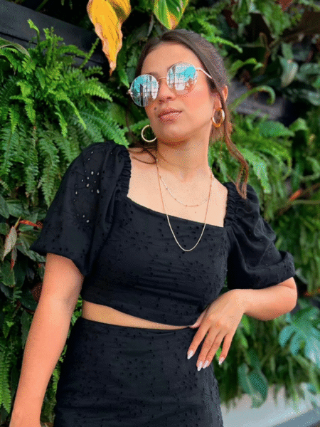 Cropped Laise com Manga Bufante