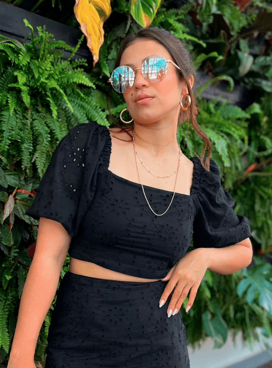 Cropped Laise com Manga Bufante
