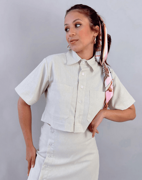 Camisa Curta Linho - Imagem 6
