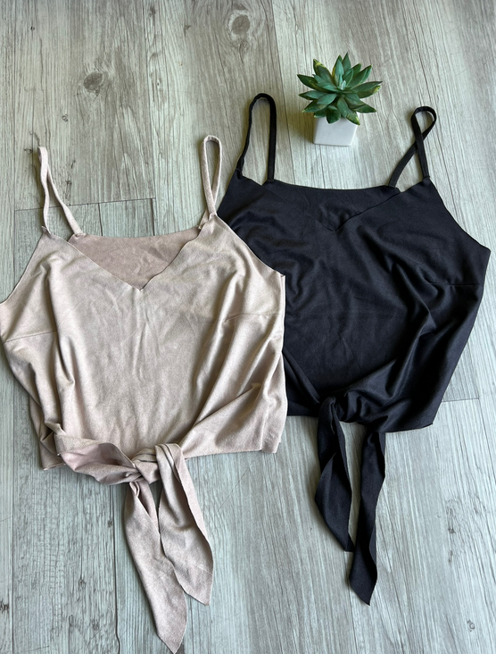 Cropped Suede com Amaração