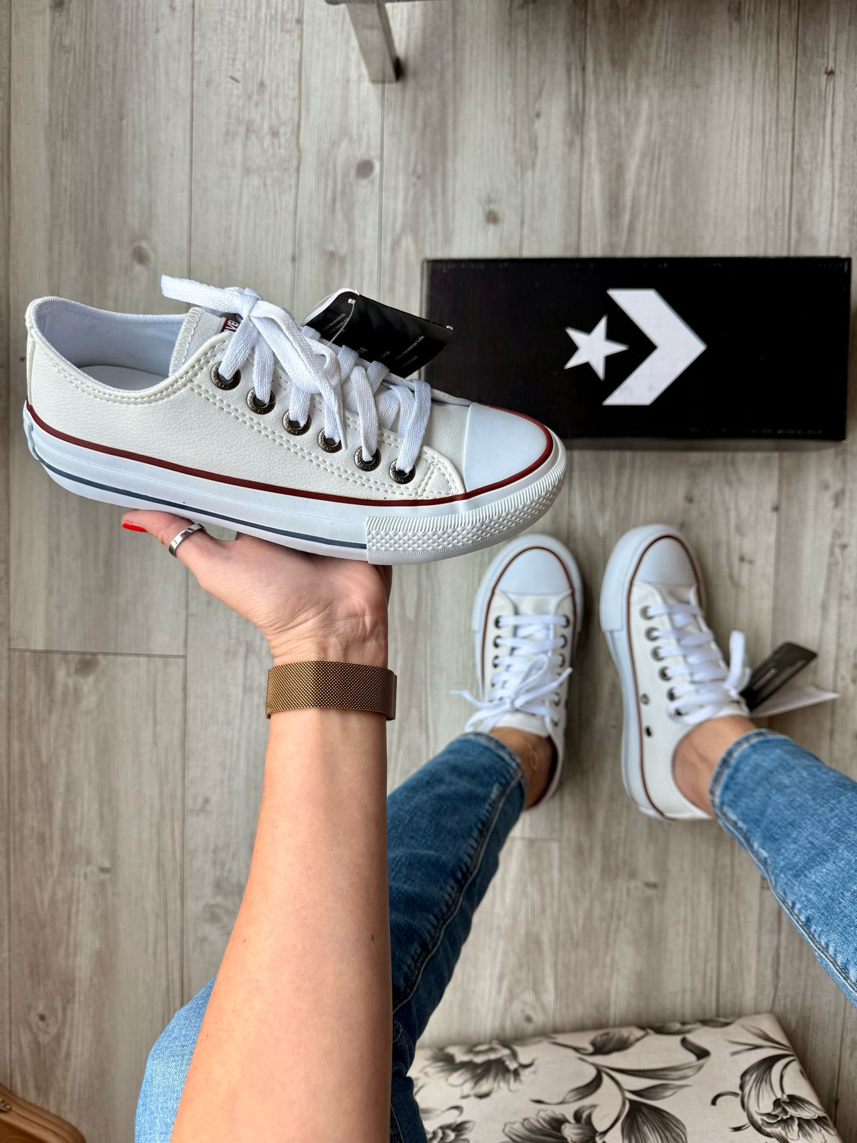 ALLSTAR Cano Baixo Courino Branco - Imagem 5