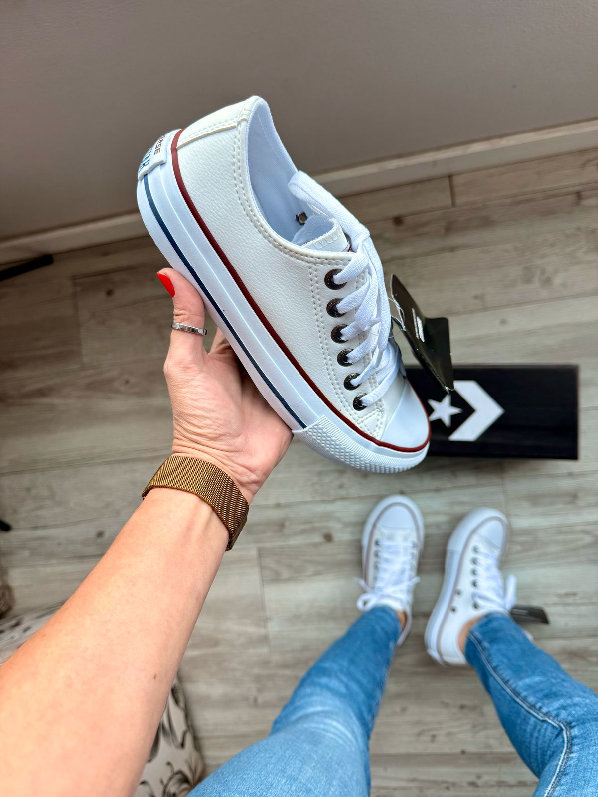 ALLSTAR Cano Baixo Courino Branco - Imagem 3