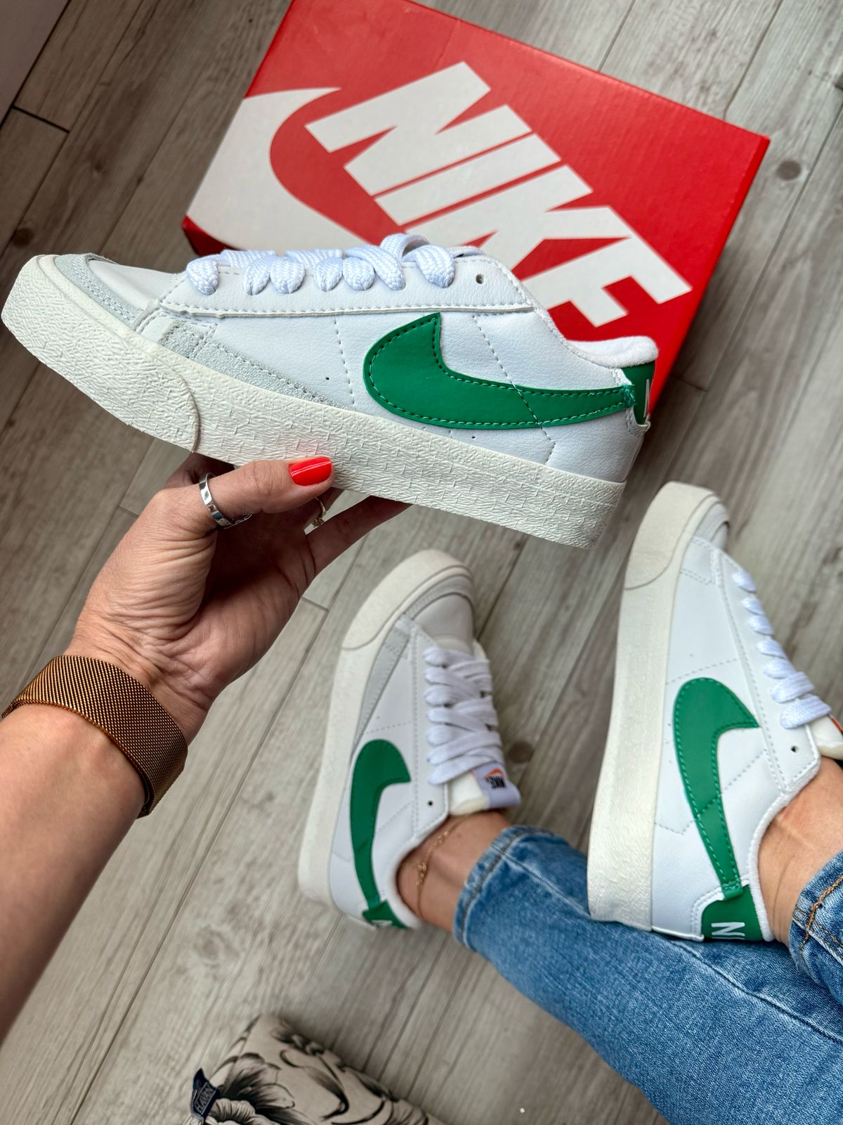 Nike Caldrone Branco/Verde - Imagem 3