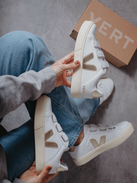Vert Velcro Branco/Dourado