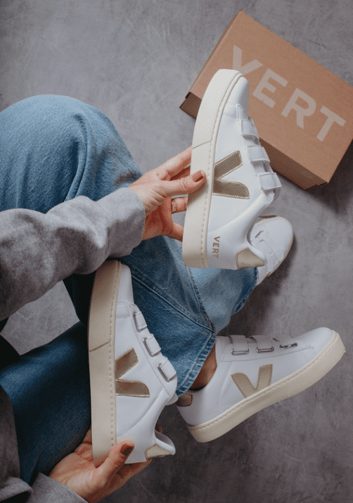 Vert Velcro Branco/Dourado