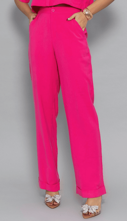 Calça Viscose Rosa Chiclete