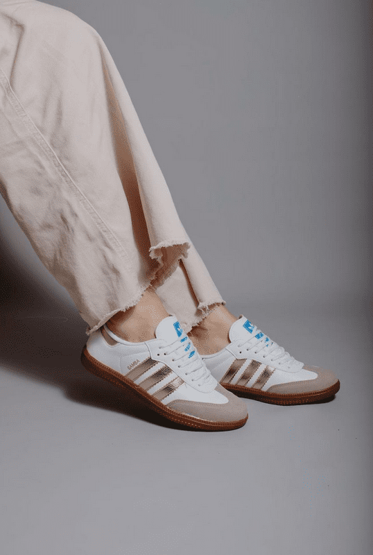 Adidas Samba Branco/Ouro