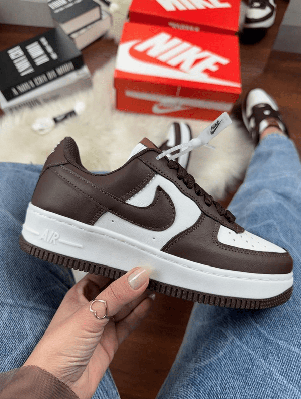 Nike Air Force Branco/Café - Imagem 2