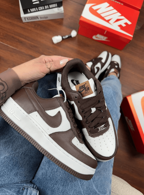 Nike Air Force Branco/Café - Imagem 4
