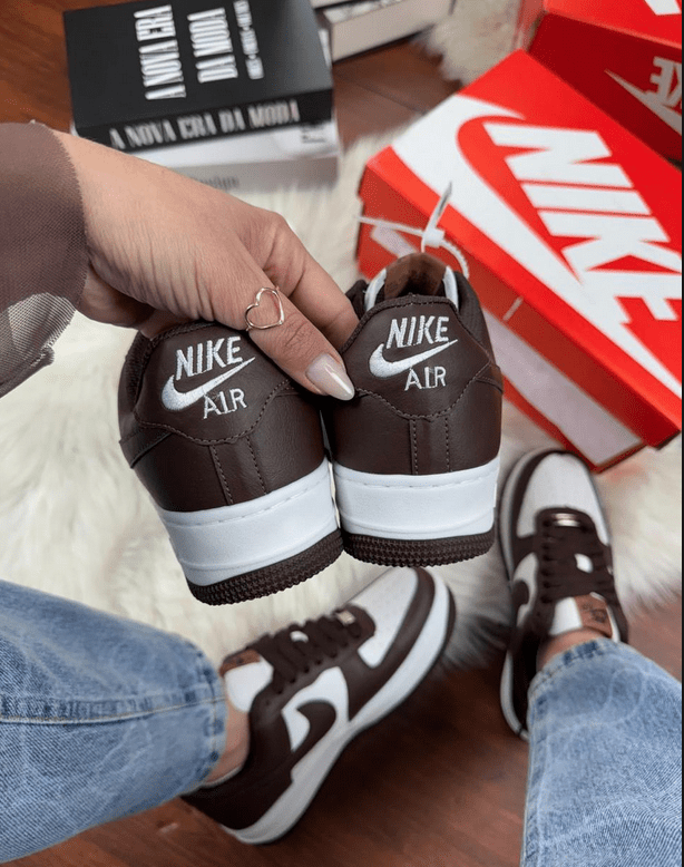 Nike Air Force Branco/Café - Imagem 6