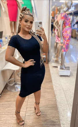 Vestido Midi com Manga
