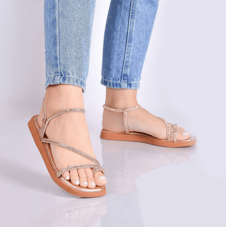 Flat Cobre Strass