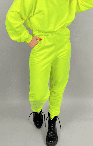 Calça de Moletom Jogger Amarelo Neon