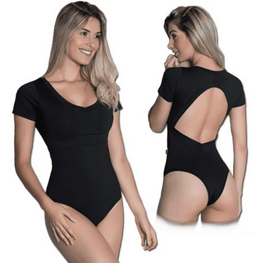 Body com Costas Abertas Preto
