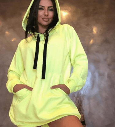 Vestido Moletom Verde Neon - Imagem 2