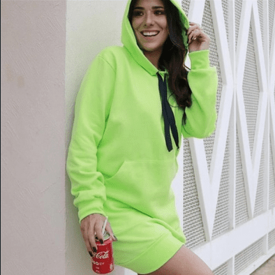 Vestido Moletom Verde Neon - Imagem 4