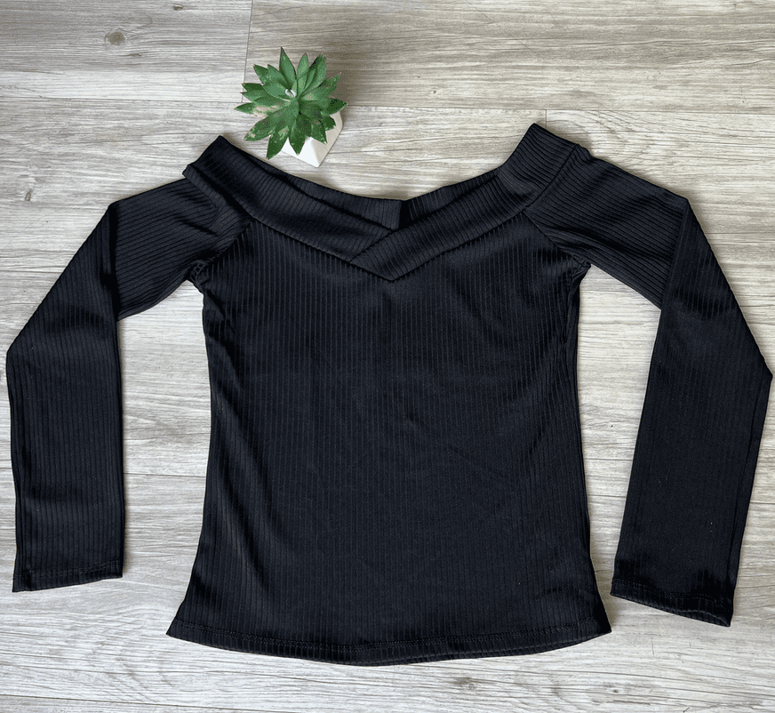 Blusa Canelada Preta