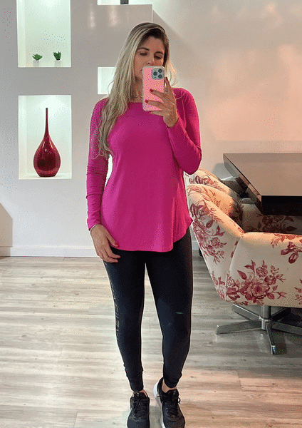 Blusa Alongada Rosa