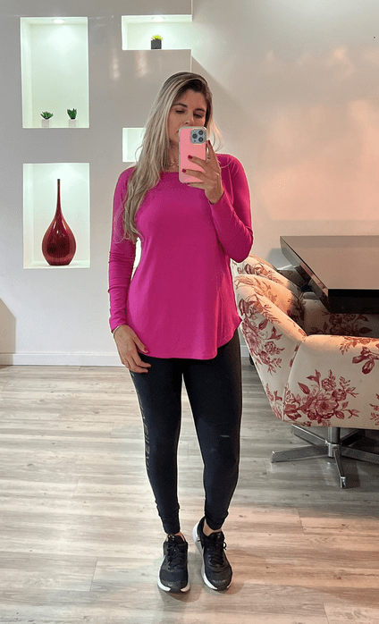 Blusa Alongada Rosa