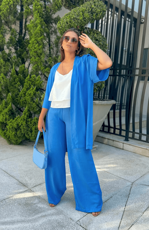 Kimono de Viscose Amplo Azul - Imagem 6