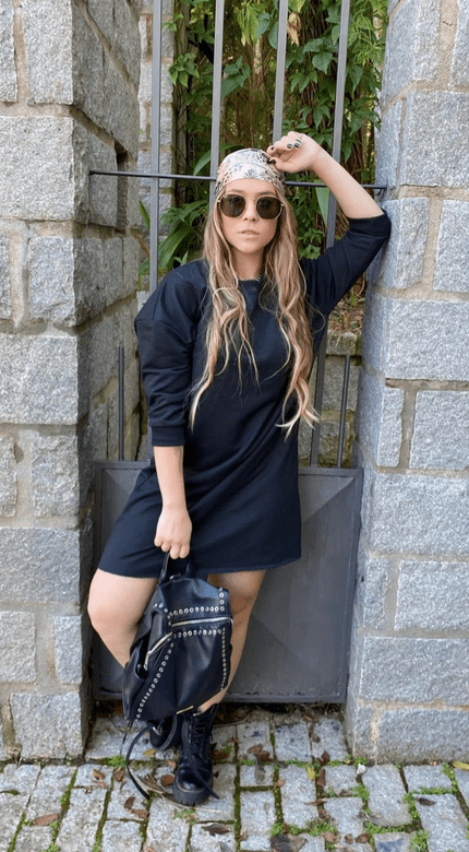 Vestido Manga 3/4 Preto
