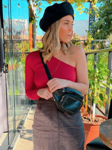 Blusa Um Ombro Só Marsala
