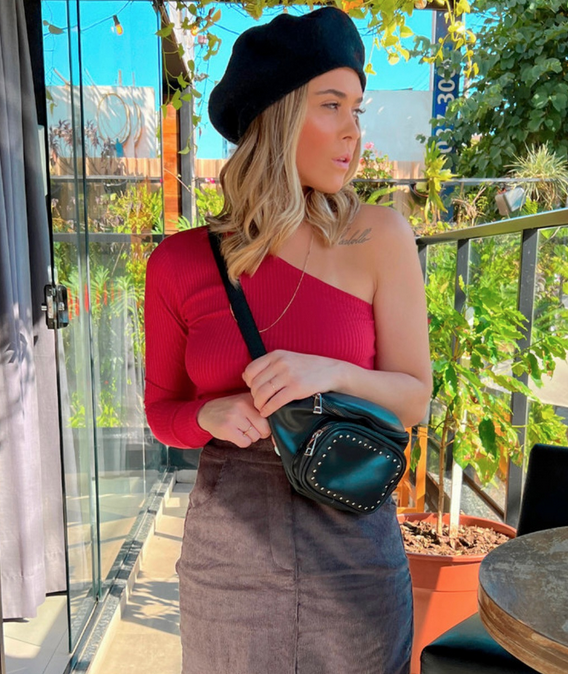 Blusa Um Ombro Só Marsala