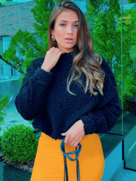 Teddy Cropped Preto