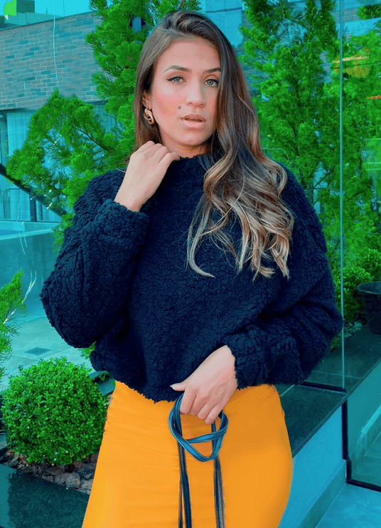 Teddy Cropped Preto