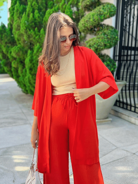 Kimono de Viscose Amplo Laranja
