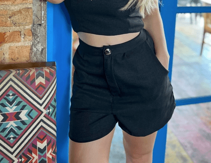 Short Alfaiataria Preto