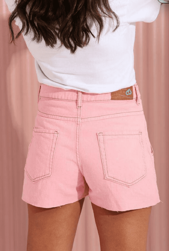 Short Jeans Mom Rosa - Imagem 3