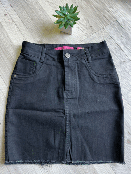 Saia Jeans Preta
