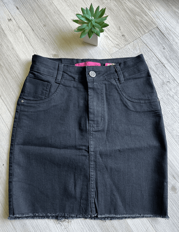 Saia Jeans Preta