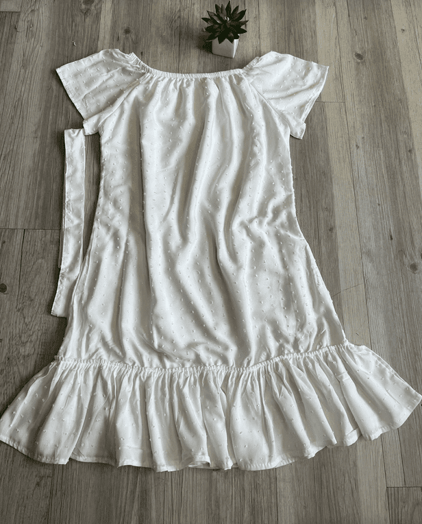 Vestido Tecido Off White - Imagem 2