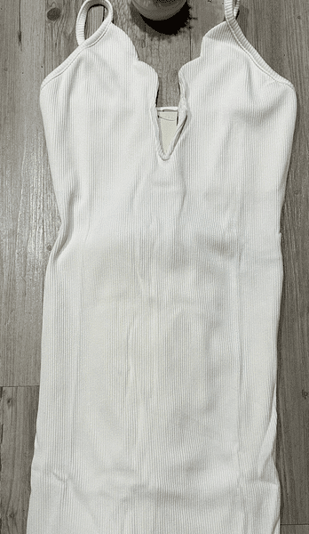 Vestido Canelado de Alcinha Off White