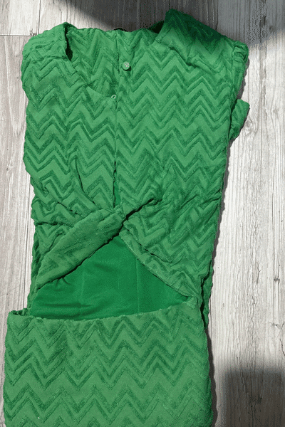 Vestido Algodão Texturizado Verde Botega