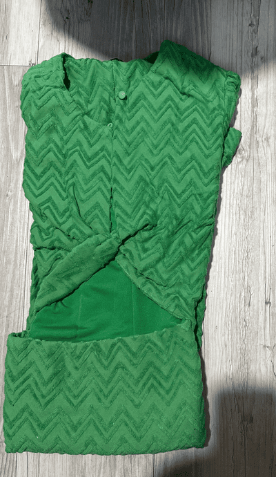 Vestido Algodão Texturizado Verde Botega