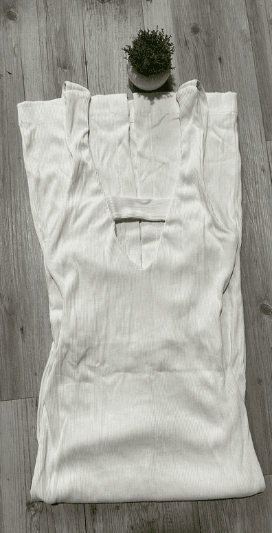 Vestido Longo Canelado Off White - Imagem 2