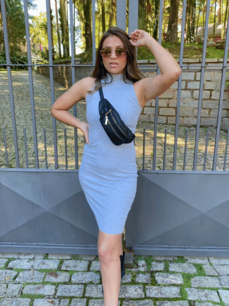 Vestido Canelado Mescla