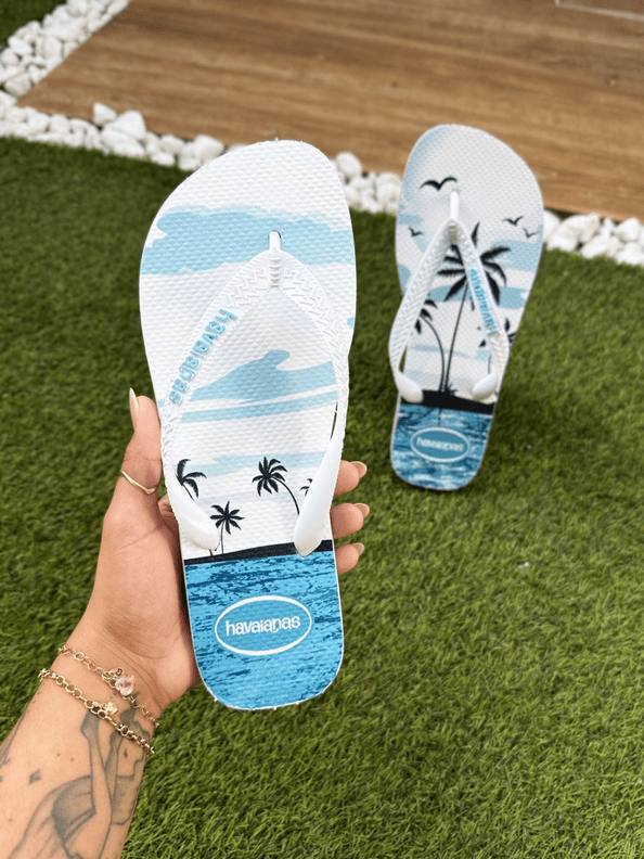 Chinelo Havaianas Branco/Praia