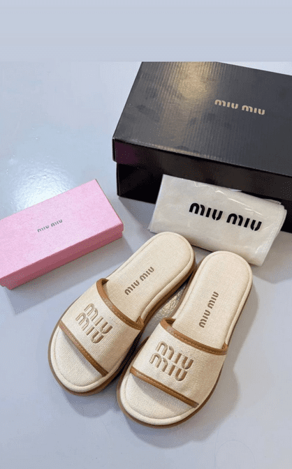 Sandália Miu Miu Bege/Marrom