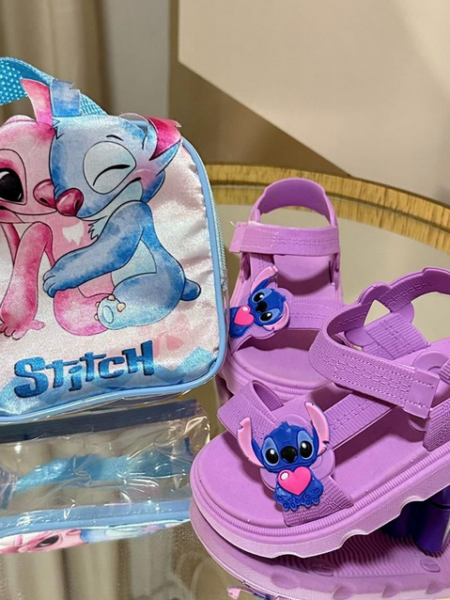 Sandália Kit Stitch Infantil Lilás