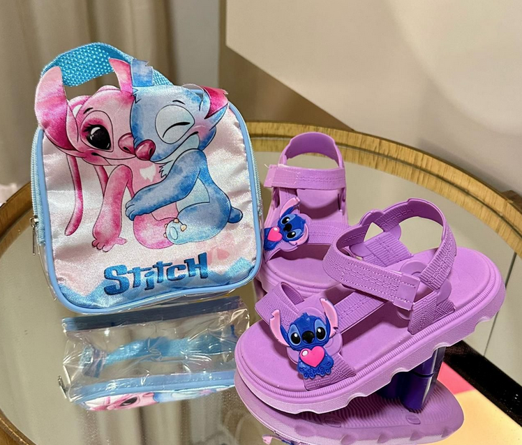 Sandália Kit Stitch Infantil Lilás