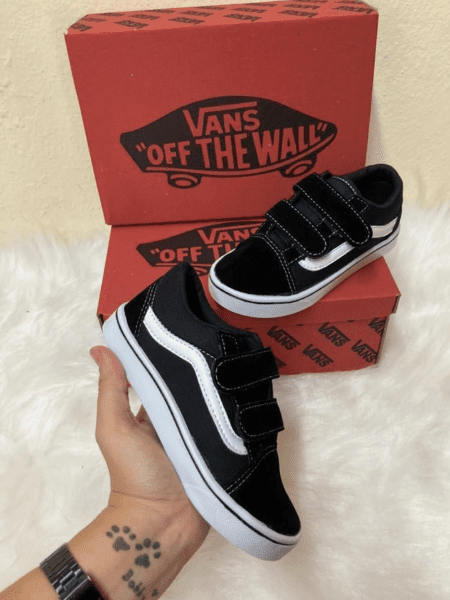 Vans Velcro Infantil Preto/Branco