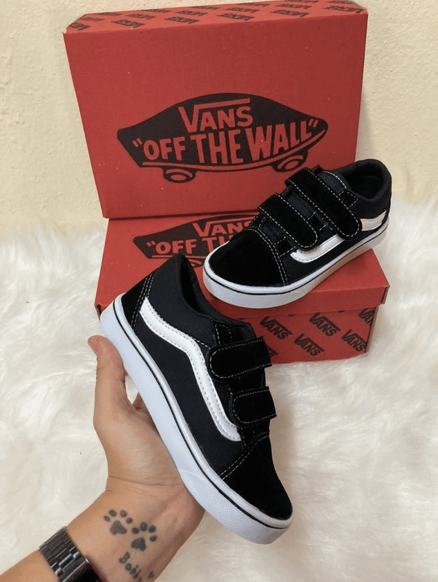 Vans Velcro Infantil Preto/Branco
